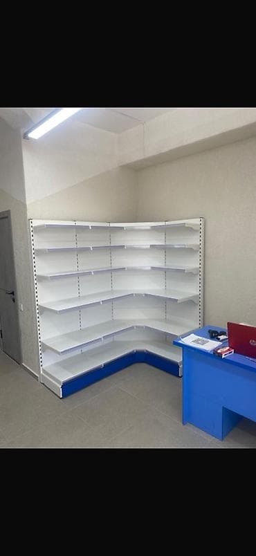 машазин: Угловой торговый стеллаж (пристенный) DIA - Конфигурация: Г‑образный — 2