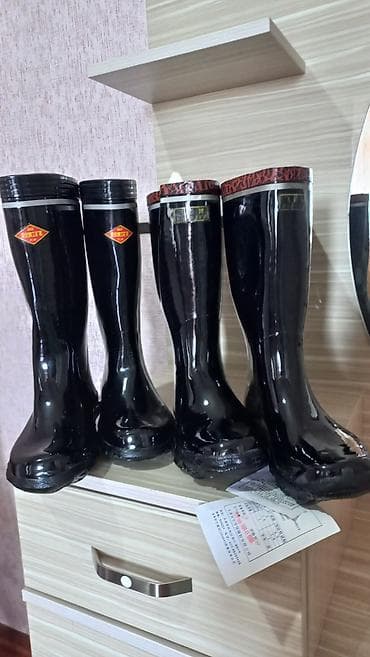дождевик для обуви: Резиновые сапоги, 39, Новый, цвет - Черный, Самовывоз — 2