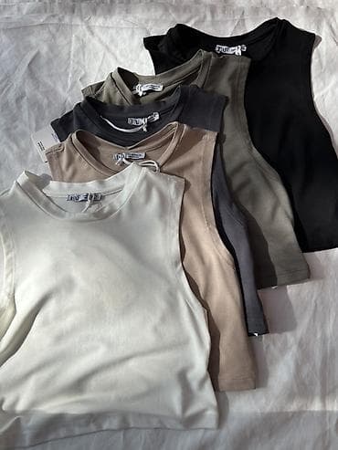 кофта топ: Базовый женский кроп‑топ без рукавов Производство: Турция 🇹🇷 - — 1