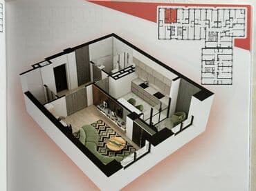 срочно срочно продаю: 1 комната, 44 м², Элитка, 8 этаж, ПСО (под самоотделку) — 6