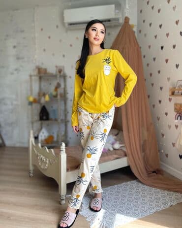 белая ночная сорочка: Домашняя одежда, Штаны, Хлопок, Узбекистанская, Осень-весна — 1