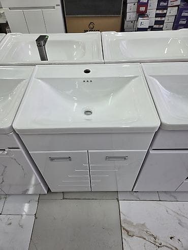 Тумбы и подставки для обуви: Тумба для ванны, С раковиной, цвет - Белый — 2