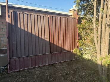 ворота дарбаза: Двухстворчатые распашные ворота из профнастила - Конструкция — 2