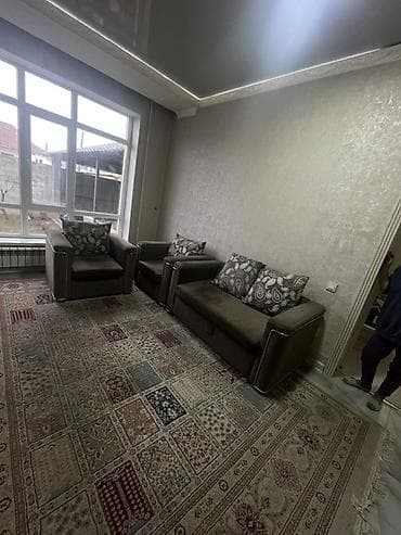 диваны талас: Комплект мягкой мебели, Б/у, цвет - Коричневый — 2