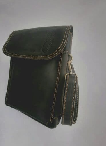 купить ремень кожаный мужской: Барсетка, Материал: Натуральная кожа, Застежка на магните, Застежка на молнии, Множество карманов, Новый — 2