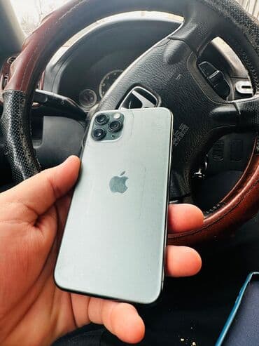 iphone 11pri: IPhone 11 Pro, Б/у, 64 ГБ, Matte Midnight Green, 70 % — 1