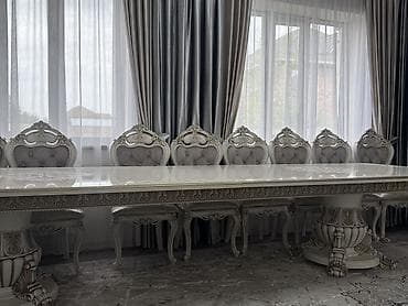 Эмерек: Конок бөлмөсү үчүн үстөл жана отургуч, түсү - Саргыч боз — 1