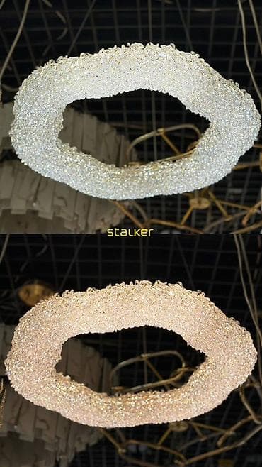 study lamp: Подвесной светильник-кольцо с кристаллами - Форма: асимметричное — 1