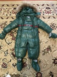 детский зимний комбез для новорождённых: Детский комбинезон/слип на рост 80 см. - Мягкий флисовый материал — 1