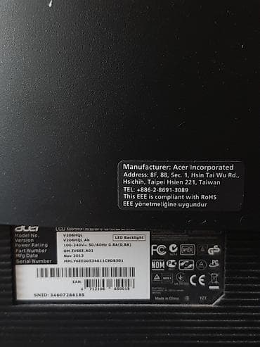 Стол компьютерлери жана комлектөөчүлөр: Монитор, Acer, Колдонулган — 3