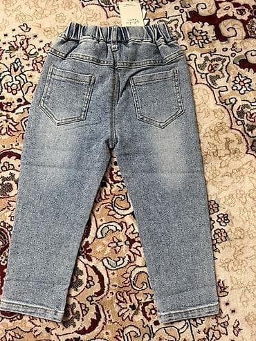 джинсы голубые: Детские джинсы из мягкого денима - Цвет: светло-голубой, эффект — 3