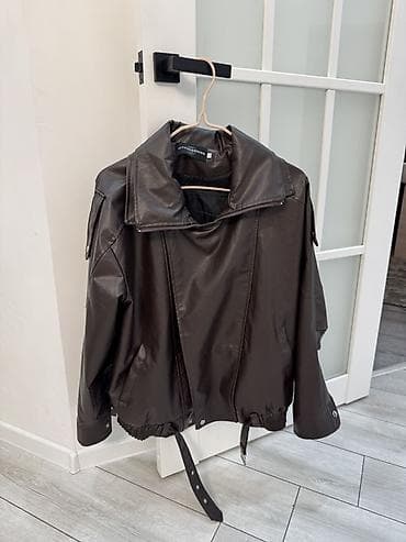 большой платок: Кожаная куртка, Косуха, Экокожа, Оверсайз, S — 2