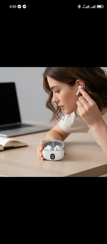 чехол для беспроводных наушников: Беспроводные TWS-наушники с зарядным кейсом, цвет: белый. Совершенно — 1