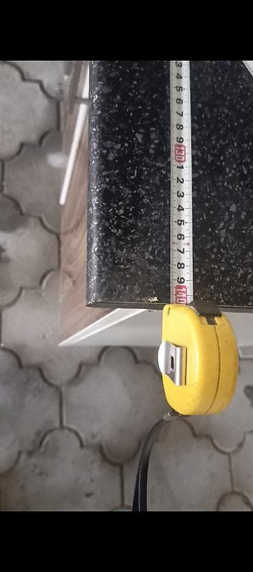 стол с тумбой офисный: Кухонный гарнитур, цвет - Коричневый, ДСП — 8