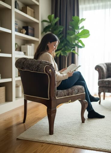 мебель бутик: Кресло в классическом стиле - Полукруглая форма со сплошной высокой — 1