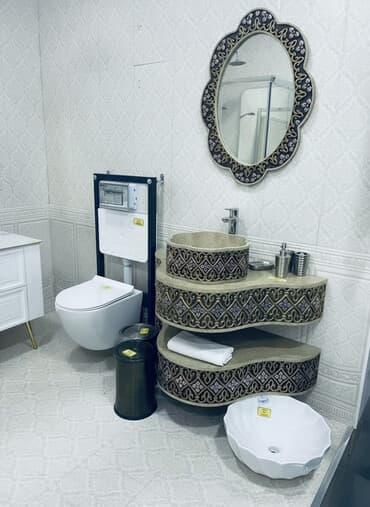 тумбочка с мойками: Унитаз Подвесной(Инсталляция), Новый, Материал: Фарфор — 1