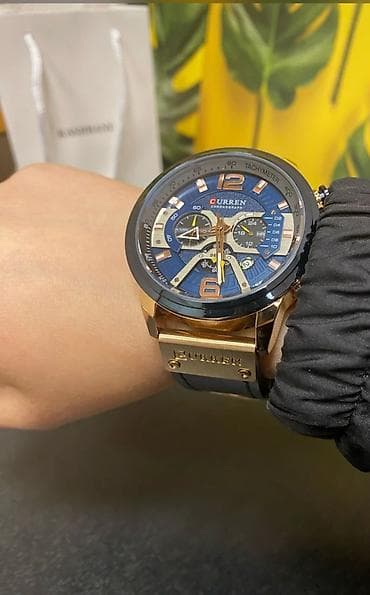 стильные мужские футболки: Классические часы часы, Curren, Аллой, Китай, Мужские, Б/у — 5