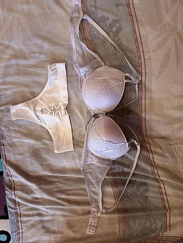 нижне беле: Комплект, Бюстгальтер, Бикини, С кружевом — 2