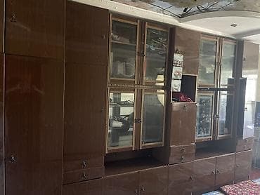 шкаф для одежды в рассрочку: Стенка-шкаф, Тип стенки-шкафа: Модульная, Для зала, Особенности: Для хранения посуды — 3