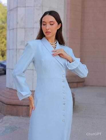 коралловые бусы цена: Повседневное платье, Длинная модель, На запах, L — 3