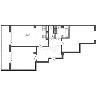 Продажа квартир: 3 комнаты, 85 м², Асанбай мкр Элитка, 2 этаж, ПСО (под самоотделку) — 2