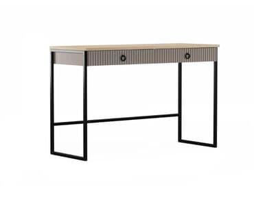 комод с зеркалом в спальню: Доменика Стол туалетный TOL2S, Глиняный серый/ Дуб сильвержек — 6