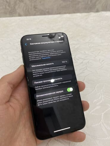 IPhone X, Б/у, 64 ГБ, Space Gray, Чехол, 100 %