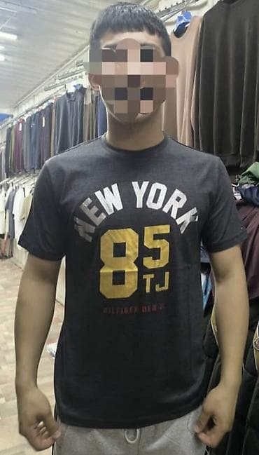 Мужская футболка, S, M, L, Tommy Hilfiger, Новый, цвет - Серый, Самовывоз, Платная доставка