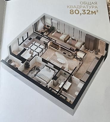 Продажа квартир: 3 комнаты, 80 м², Элитка, 7 этаж, Готовая ПСО (под самоотделку) — 4