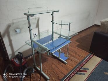 стеклянные компьютерные столы: Продам компьютерный столик металический каркас стеклянный стол и — 2