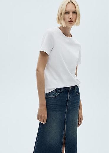 Футболка, Классическая модель, Mango, Трикотаж, Новый, M