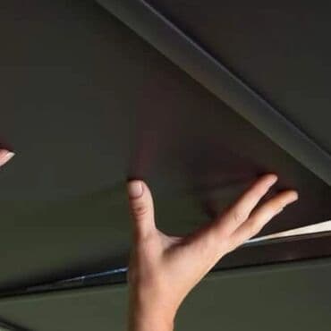 натижной потолок: Потолочные плиты на основе стекловолокна, акустические в чёрном и — 2