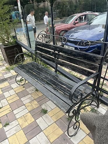 лавочка качеля: Скамейка Металл, Со спинкой, С крышей — 2