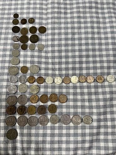 1980: Монеты СССР, РФ 1 копейка 1986 г 2 копейки 1982, 1986, 1989 гг 3 — 1