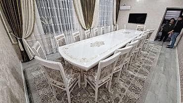 Стол и стул для зала, цвет - Белый