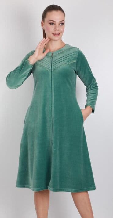 домашние халаты больших размеров: Халат, Велюр, Турция, XS, M, L — 8