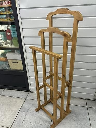 Вешалки: Напольная вешалка-стойка для одежды (слуга), дерево - Материал — 2