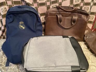 барсетка сумки: Серая - для ноутбука Синяя - обычная спортивная Портфель - деловой — 2