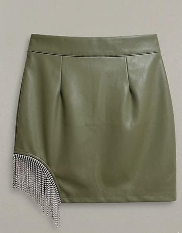 Юбка, Модель юбки: Прямая, Мини, По талии, С вырезом