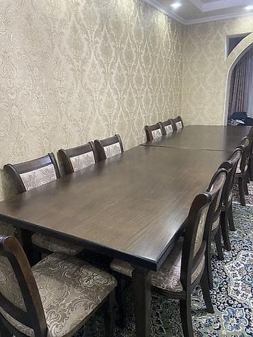 Детская мебель: Стол и стул для зала, цвет - Коричневый — 1