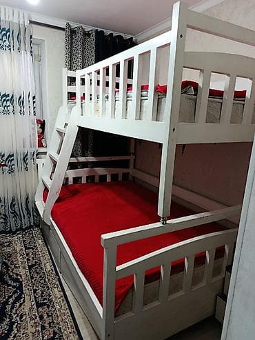 Двухъярусная кровать, Б/у, С выкатной системой