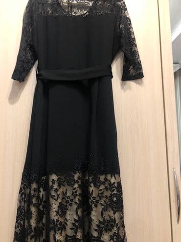стильные модные платья больших размеров: Абсолютно новое очень красивое черное платье, Турция. 48-50 размер — 14