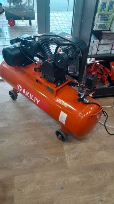 Компрессор Акуджи 120 литров Медная обмотка 100%. 2 Поршен 65 размер