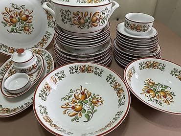 dinner table: Винтажный столовый сервиз на 6 персон производства Чехословакия — 10