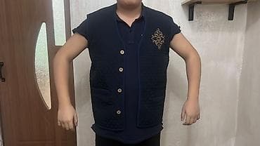 зимный куртки: Стеганый мужской жилет без воротника - Тип: утепленный жилет, прямой — 1