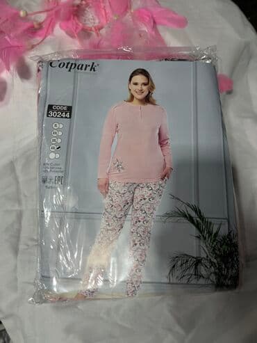 белая ночная сорочка: Пижама, Хлопок, Турция, XL, 2XL, 4XL — 9