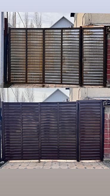Откатные ворота: Ворота краска кылабыз! Опытный 👨‍🔧 мастер 100 дон ашуун ворота — 1