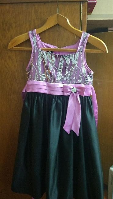 8 лет: Детское платье, цвет - Черный, Б/у — 2