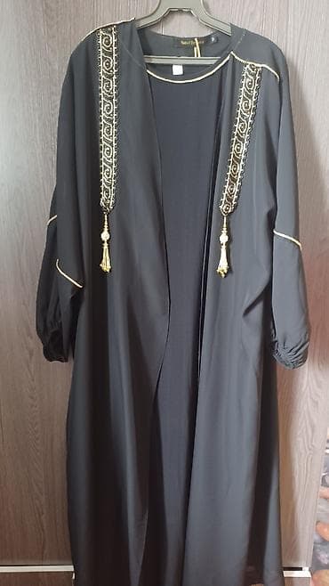 религ: Черная накидка/абайя свободного кроя. разм 48 50 - Длина макси — 1