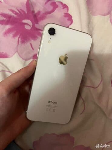 продажа сотовых телефонов бу: IPhone Xr, Б/у, 128 ГБ, Белый, Чехол, 77 % — 1